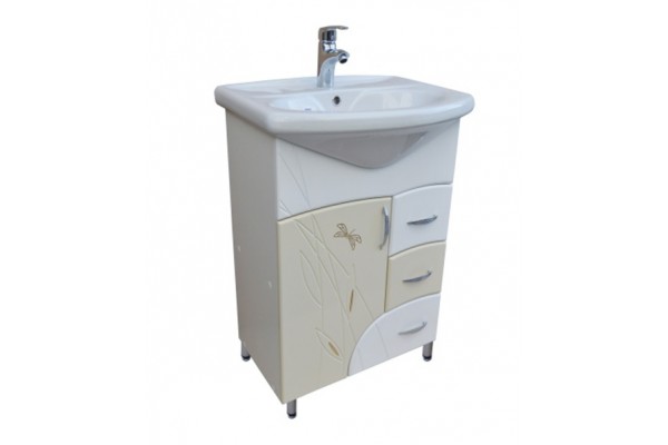Комплект тумба с раковиной с 3 ящиками Stuff Beige 75 см