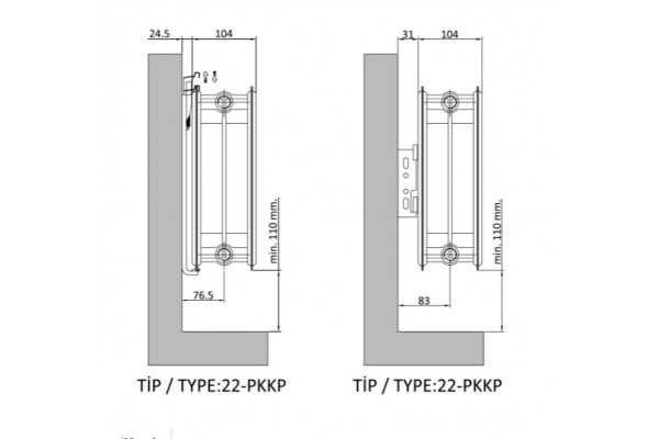 E.C.A. Tip-22 500*500 mm